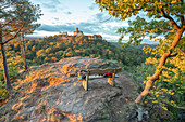 Blick vom Metilstein auf die Wartburg, Eisenach, Thüringen, Deutschland, Europa\n