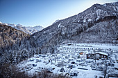 Alpencamping Nenzing in winter, Nenzing, Bludenz District, Vorarlberg, Austria, Europe