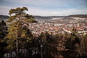 Blick von Burg auf dem Honberg, Tuttlingen, Schwäbische Alb, Baden-Württemberg, Deutschland, Europa