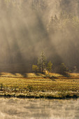 Oktobermorgen am Geroldsee, Krün, Bayern, Deutschland