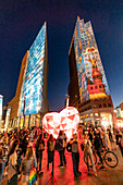 Festival of lights Berlin 2020, illuminiertes Herz, Potsdamer Platz, Berlin, Deutschland
