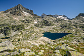 Blick auf Lac d´Arremoulit, Lac d´Arremoulit, Nationalpark Pyrenäen, Pyrénées-Atlantiques, Pyrenäen, Frankreich