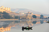 Fisherman early morning, Amber Fort, Jaipur, Rajasthan, India