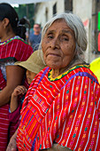 Portrait of an old Mixtec woman in Oaxaca City, Mexico.