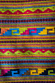 A weaving made from wool dyed with natural dyes at a weavers home in Teotitlan del Valle, a small town in the Valles Centrales Region near Oaxaca, southern Mexico.