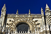 Seville Cathedral with rich ornamentation, Seville, Andalusia, Spain