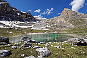 Kleinod auf der Oberen Fanes: Der Paromsee auf dem Weg zur Kreuzkofelscharte, Dolomiten, Südtirol