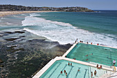 SYDNEY - FEB 17 2019:Bondi Beach in Sydney, New South Wales Australia. Bondi Beach is one of Australia’s most iconic beaches.