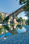 The Devil's Bridge (Ponte del Diavolo) on the Natisone river, Cividale del Friuli, Udine, Friuli Venezia Giulia, Italy, Europe