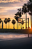 Venice beach at sunset, Venice, Los Angeles, California, USA