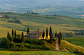 Landhaus &quot,Il Belvedereundquot;, San Quirico d'Orcia, Val d'Orcia, Provinz Siena, Toskana, Italien.