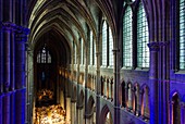 France, Marne, Reims, view of nave of the Cathedral listed as as World Heritage by UNESCO, from the triforium during a concert