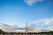 France, Paris, area listed as World Heritage by UNESCO, Trocadero, Human Rights Square and the Eiffel Tower
