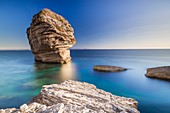 Frankreich, Südkorsika, Bonifacio, die Insel des Grain de Sable am Fuße der Klippen der Altstadt