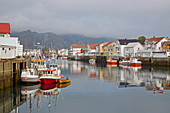 In the port of Henningsvaer, Austvagoey, Lofoten, Nordland, Norway, Europe