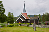 Stabkirche Flesberg, Buskerud, Numedal, Norwegen, Europa 