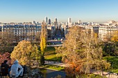Frankreich, Paris, der Parc des Buttes Chaumont im Herbst