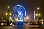 France, Paris, Place de la Concorde, Grande Roue and Obelisque during the Christmas holidays