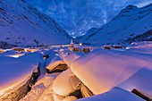 Frankreich, Savoie, Vanoise-Nationalpark, Bonneval sur Arc, bezeichnet als Les Plus Beaux Villages de France (Die schönsten Dörfer Frankreichs), das höchste Dorf der Haute Maurienne (1850 m)