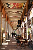 France, Haute Garonne, Toulouse, Capitole square, cafes under the arcades