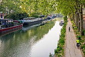 Frankreich, Haute Garonne, Toulouse, nahe dem Port Saint Sauveur, der von der UNESCO zum Weltkulturerbe gehörende Canal du Midi