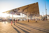 Frankreich, Bouches du Rhone, Marseille, Alter Hafen, L'Ombrière vom Architekten Norman Foster
