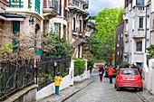 Frankreich, Paris, 14. Bezirk, Montsouris Platz oder Platz Montsouris Straße