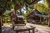 France, French Guiana, Kourou, resting huts and terraces, Wapa Lodge