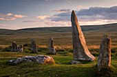 Scorhill megalithic stone circle in Dartmoor National Park, Devon, England, United Kingdom, Europe