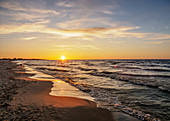 Baltic Sea at sunset, Mikoszewo, Pomeranian Voivodeship, Poland, Europe