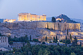 Abend, Parthenon, Akropolis, UNESCO-Weltkulturerbe, Athen, Griechenland, Europa