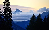 View from Pales to the south, Cortina d´Ampezzo, Belluno Dolomites, Veneto, Italy