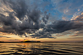 Sunset on Yanayacu Lake, Rio Pacaya, Pacaya-Samiria Reserve, Peru, South America