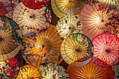 Umbrellas in Kuanxiangzi Alley, Chengdu, Sichuan Province, People's Republic of China, Asia