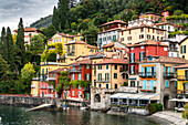 Multicoloured houses in the old town of Varenna, Lake Como, Lombardy, Italian Lakes, Italy, Europe