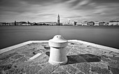 Blick auf den Campanile de San Marco von San Gorgio Maggiore aus, Lagune von Venedig, Venezien, Italien, Europa