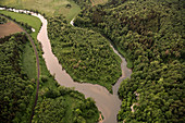Die Braunsel mündet bei Rechtenstein in die Donau, Alb-Donau Kreis, Schwäbische Alb, Baden-Württemberg, Deutschland