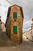 Die Häuser von Lucignano, Provinz Arezzo, Toskana, Italien