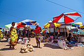 Colorful market in Bekopaka, West Madagascar, Madagascar, Africa