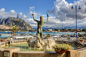 Fontana di Sirena, Brunnen, Mondello, Palermo, Sizilien, Italien