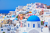 Ansicht von Oia Dorf, Oia, Santorini, Kykladen, griechischen Inseln, Griechenland, Europa