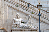 Palazzo Senatorio, Brunnen der Göttin von Rom, Tiber, Piazza del Campidoglio, Kapitolinischer Hügel, Rom, Latium, Italien, Europa