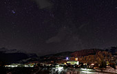 Starry sky over Kippel, Lötschental, Valais, Switzerland.