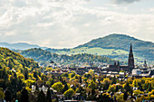 Stadtansicht mit Münster, Freiburg im Breisgau, Schwarzwald, Baden-Württemberg, Deutschland