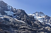 Jungfraujoch at the ascent, mountains, Alps, Valais, Switzerland
