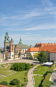 Erhöhte Ansicht von Wawel Castle, UNESCO-Weltkulturerbe, Krakau, Polen, Europa