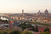 View of city from Piazza Michelangelo, Florence, Tuscany, Italy.