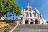 Sacre Coeur Basilica, Butte Montmartre, 18. Arrondissement, Paris, Ile De France, Frankreich, Europa