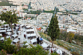 Essen im Freien mit Aussicht, Orizontes Restaurant, Lykavittos Hill Athen, Griechenland
