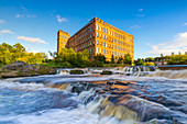 Anchor Mill and waterfall on the River Cart, Paisley, Renfrewshire, Scotland, United Kingdom, Europe